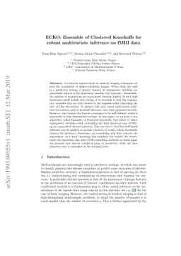 ECKO: Ensemble of Clustered Knockoffs for multivariate inference on fMRI
  data