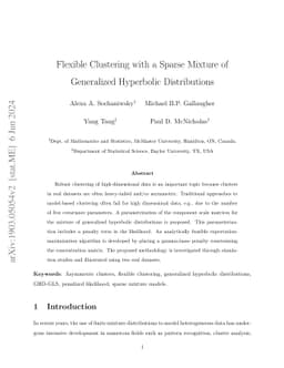 Flexible Clustering with a Sparse Mixture of Generalized Hyperbolic
  Distributions