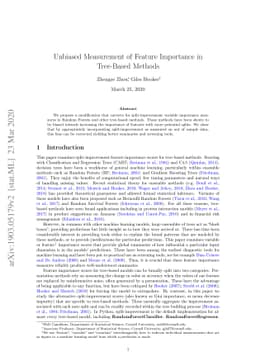 Unbiased Measurement of Feature Importance in Tree-Based Methods