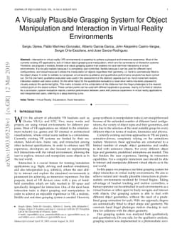 A Visually Plausible Grasping System for Object Manipulation and
  Interaction in Virtual Reality Environments