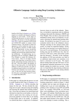 Offensive Language Analysis using Deep Learning Architecture