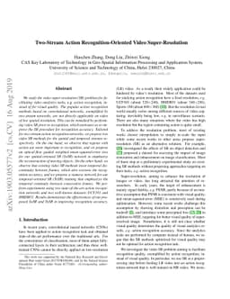 Two-Stream Action Recognition-Oriented Video Super-Resolution