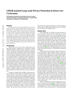 LiDAR-assisted Large-scale Privacy Protection in Street-view Cycloramas