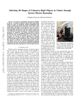 Inferring 3D Shapes of Unknown Rigid Objects in Clutter through Inverse
  Physics Reasoning