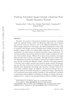 Purifying Naturalistic Images through a Real-time Style Transfer
  Semantics Network