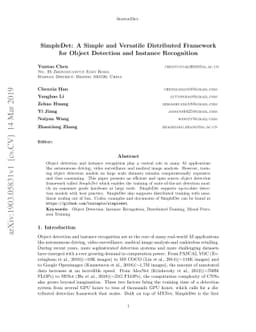 SimpleDet: A Simple and Versatile Distributed Framework for Object
  Detection and Instance Recognition