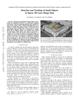 Detection and Tracking of Small Objects in Sparse 3D Laser Range Data