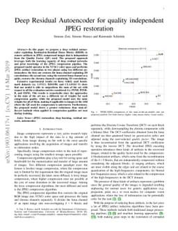 Deep Residual Autoencoder for quality independent JPEG restoration