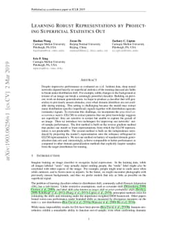 Learning Robust Representations by Projecting Superficial Statistics Out