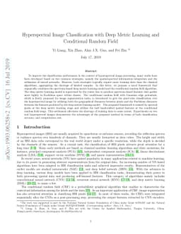 Hyperspectral Image Classification with Deep Metric Learning and
  Conditional Random Field