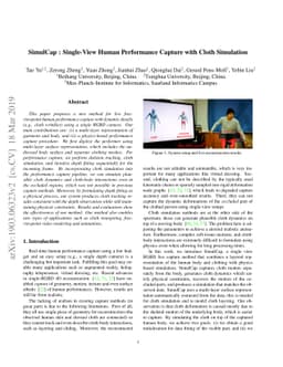 SimulCap : Single-View Human Performance Capture with Cloth Simulation