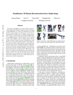 DeepHuman: 3D Human Reconstruction from a Single Image