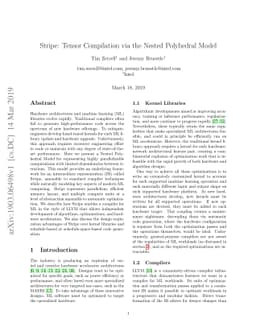 Stripe: Tensor Compilation via the Nested Polyhedral Model