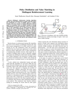 Policy Distillation and Value Matching in Multiagent Reinforcement
  Learning