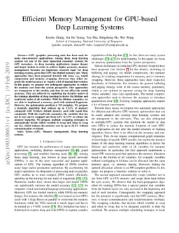 Efficient Memory Management for GPU-based Deep Learning Systems