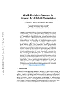 kPAM: KeyPoint Affordances for Category-Level Robotic Manipulation