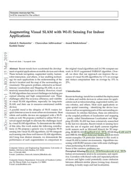 Augmenting Visual SLAM with Wi-Fi Sensing For Indoor Applications