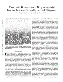 Wasserstein Distance based Deep Adversarial Transfer Learning for
  Intelligent Fault Diagnosis