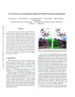 A Cross-Season Correspondence Dataset for Robust Semantic Segmentation
