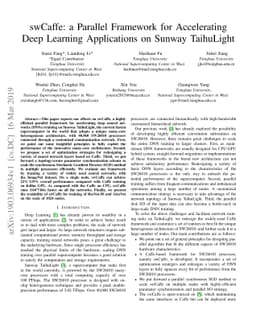 swCaffe: a Parallel Framework for Accelerating Deep Learning
  Applications on Sunway TaihuLight