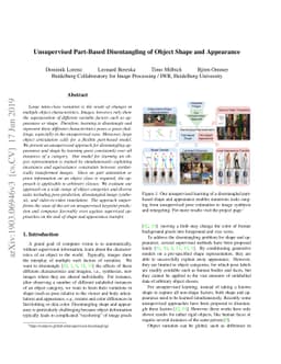 Unsupervised Part-Based Disentangling of Object Shape and Appearance