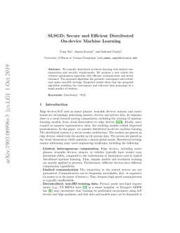 SLSGD: Secure and Efficient Distributed On-device Machine Learning