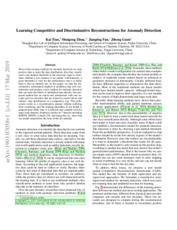Learning Competitive and Discriminative Reconstructions for Anomaly
  Detection