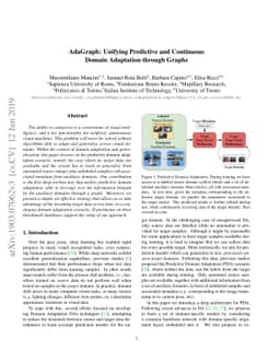 AdaGraph: Unifying Predictive and Continuous Domain Adaptation through
  Graphs