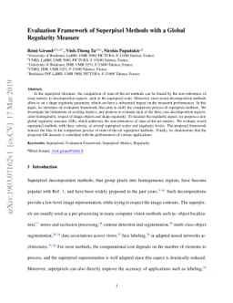 Evaluation Framework of Superpixel Methods with a Global Regularity
  Measure