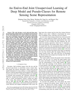 An End-to-End Joint Unsupervised Learning of Deep Model and
  Pseudo-Classes for Remote Sensing Scene Representation