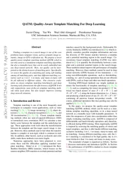 QATM: Quality-Aware Template Matching For Deep Learning