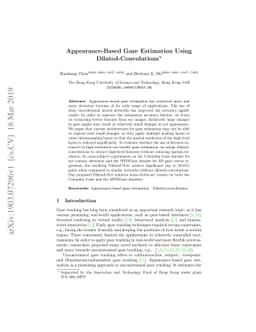 Appearance-Based Gaze Estimation Using Dilated-Convolutions