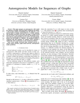 Autoregressive Models for Sequences of Graphs