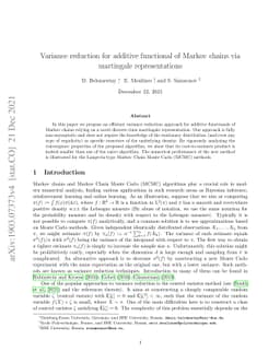 Variance reduction for additive functional of Markov chains via
  martingale representations