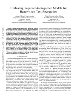Evaluating Sequence-to-Sequence Models for Handwritten Text Recognition