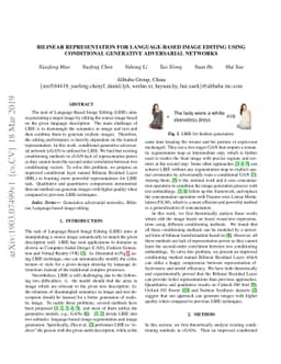 Bilinear Representation for Language-based Image Editing Using
  Conditional Generative Adversarial Networks