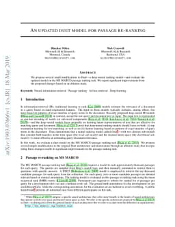 An Updated Duet Model for Passage Re-ranking