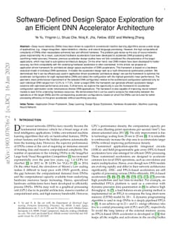 Software-defined Design Space Exploration for an Efficient DNN
  Accelerator Architecture