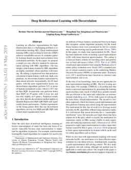 Deep Reinforcement Learning with Decorrelation