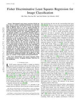 Fisher Discriminative Least Squares Regression for Image Classification
