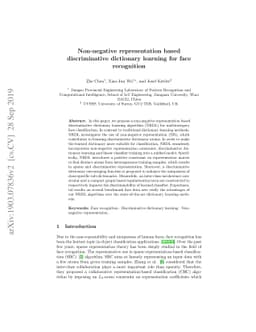 Non-negative representation based discriminative dictionary learning for
  face recognition