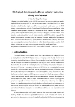 DDoS attack detection method based on feature extraction of deep belief
  network