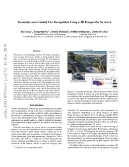 Geometry-constrained Car Recognition Using a 3D Perspective Network