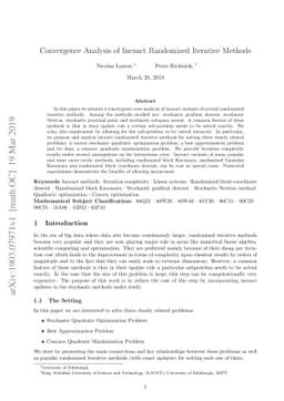 Convergence Analysis of Inexact Randomized Iterative Methods