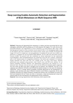 Deep Learning Enables Automatic Detection and Segmentation of Brain
  Metastases on Multi-Sequence MRI