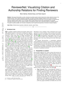 ReviewerNet: Visualizing Citation and Authorship Relations for Finding
  Reviewers