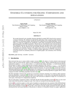 Ensemble Clustering for Graphs: Comparisons and Applications