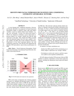 Identity-Free Facial Expression Recognition using conditional Generative
  Adversarial Network