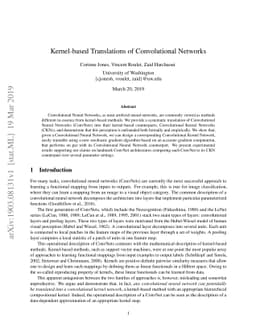 Kernel-based Translations of Convolutional Networks