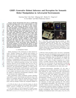 GRIP: Generative Robust Inference and Perception for Semantic Robot
  Manipulation in Adversarial Environments